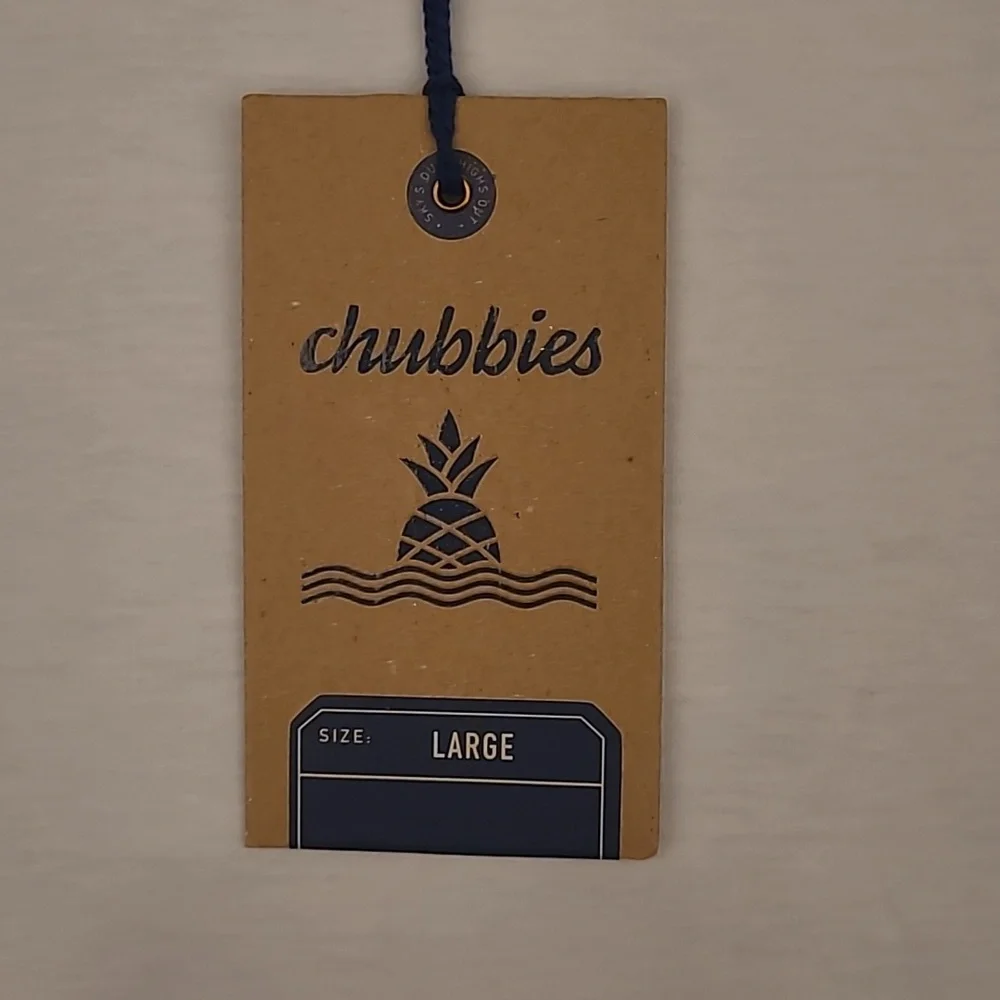 CHUBBIES White Blue The Flamingo Shirt Large Short Sleeve Mens T Shirt‎ NEW - Picture 3 of 8